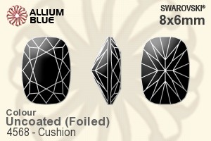 施華洛世奇 Cushion 花式石 (4568) 8x6mm - 顏色 白金水銀底