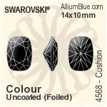 Swarovski Cushion Fancy Stone (4568) 14x10mm - Crystal Effect With Platinum Foiling