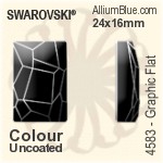 スワロフスキー Graphic Flat ファンシーストーン (4583) 24x16mm - カラー（コーティングなし） 裏面にホイル無し