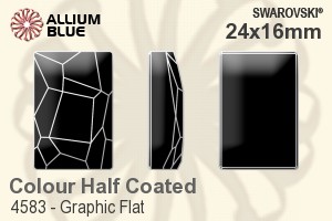 スワロフスキー Graphic Flat ファンシーストーン (4583) 24x16mm - カラー（ハーフ　コーティング） 裏面にホイル無し - ウインドウを閉じる