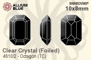 施華洛世奇 Octagon (TC) 花式石 (4610/2) 10x8mm - Clear Crystal With Green Gold Foiling - 關閉視窗 >> 可點擊圖片