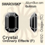 施华洛世奇 Octagon (TC) 花式石 (4610/2) 6x4mm - Crystal (Ordinary Effects) With Green Gold Foiling
