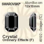 Swarovski Octagon (TC) Fancy Stone (4610/2) 10x8mm - Colour (Uncoated) With Green Gold Foiling