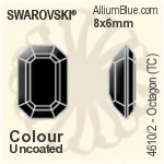 Swarovski Octagon (TC) Fancy Stone (4610/2) 12x10mm - Crystal (Ordinary Effects) With Green Gold Foiling