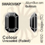 スワロフスキー Octagon (TC) ファンシーストーン (4610/2) 8x6mm - カラー（コーティングなし） ゴールドフォイル