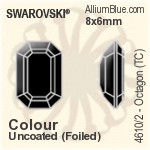 Swarovski Octagon (TC) Fancy Stone (4610/2) 6x4mm - Colour (Uncoated) With Green Gold Foiling