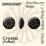 スワロフスキー Solaris (Partly Frosted) ファンシーストーン (4678/G) 8mm - クリスタル エフェクト 裏面プラチナフォイル