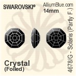 施華洛世奇 Solaris (局部磨砂) 花式石 (4678/G) 14mm - 白色（半塗層） 白金水銀底