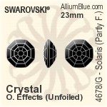 スワロフスキー Solaris (Partly Frosted) ファンシーストーン (4678/G) 14mm - クリスタル エフェクト 裏面プラチナフォイル