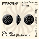 スワロフスキー Solaris (Partly Frosted) ファンシーストーン (4678/G) 14mm - カラー 裏面プラチナフォイル