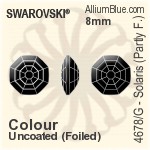 施华洛世奇 Solaris (局部磨砂) 花式石 (4678/G) 8mm - 颜色 白金水银底