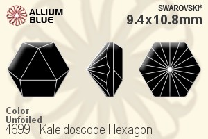 スワロフスキー Kaleidoscope Hexagon ファンシーストーン (4699) 9.4x10.8mm - カラー 裏面にホイル無し - ウインドウを閉じる