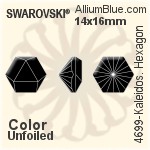 スワロフスキー Kaleidoscope Hexagon ファンシーストーン (4699) 20x22.9mm - カラー 裏面プラチナフォイル