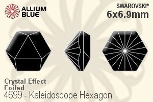 施華洛世奇 Kaleidoscope Hexagon 花式石 (4699) 6x6.9mm - 白色（半塗層） 白金水銀底 - 關閉視窗 >> 可點擊圖片
