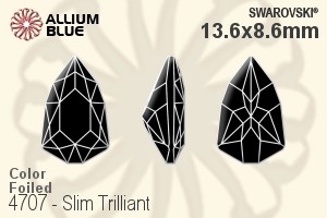 施華洛世奇 Slim Trilliant 花式石 (4707) 13.6x8.6mm - 顏色 白金水銀底