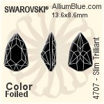 Swarovski Slim Trilliant Fancy Stone (4707) 18.7x11.8mm - Color With Platinum Foiling