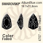 施華洛世奇 Slim Trilliant 花式石 (4707) 18.7x11.8mm - 顏色 白金水銀底