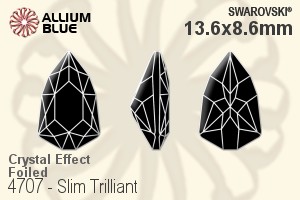 施華洛世奇 Slim Trilliant 花式石 (4707) 13.6x8.6mm - 白色（半塗層） 白金水銀底 - 關閉視窗 >> 可點擊圖片
