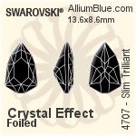 Swarovski Slim Trilliant Fancy Stone (4707) 24x15.2mm - Crystal Effect With Platinum Foiling