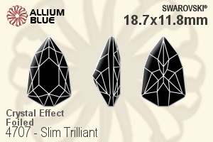 施华洛世奇 Slim Trilliant 花式石 (4707) 18.7x11.8mm - 白色（半涂层） 白金水银底 - 关闭视窗 >> 可点击图片