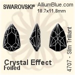 Swarovski Slim Trilliant Fancy Stone (4707) 24x15.2mm - Crystal Effect With Platinum Foiling