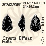 Swarovski Slim Trilliant Fancy Stone (4707) 18.7x11.8mm - Crystal Effect With Platinum Foiling
