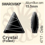 施華洛世奇 三角形 花式石 (4717) 15.5mm - 透明白色 白金水銀底