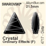施华洛世奇 三角形 花式石 (4717) 21.5mm - 白色（半涂层） 白金水银底
