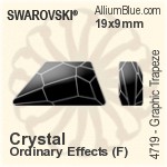 スワロフスキー Graphic Trapeze ファンシーストーン (4719) 26x12mm - カラー（コーティングなし） プラチナフォイル
