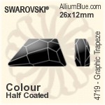 スワロフスキー Graphic Trapeze ファンシーストーン (4719) 19x9mm - カラー（コーティングなし） プラチナフォイル