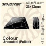 スワロフスキー Graphic Trapeze ファンシーストーン (4719) 26x12mm - カラー（コーティングなし） プラチナフォイル