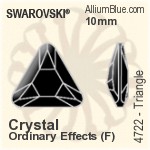 Swarovski Triangle Fancy Stone (4722) 4mm - Clear Crystal With Platinum Foiling