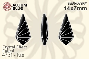 Swarovski Kite Fancy Stone (4731) 14x7mm - Crystal Effect With Platinum Foiling - Click Image to Close