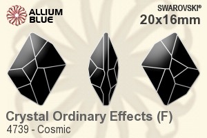 スワロフスキー Cosmic ファンシーストーン (4739) 20x16mm - クリスタル エフェクト 裏面プラチナフォイル
