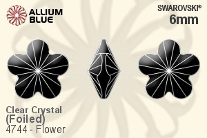 Swarovski Flower Fancy Stone (4744) 6mm - Clear Crystal With Platinum Foiling