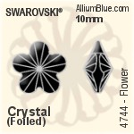 Swarovski Flower Fancy Stone (4744) 10mm - Crystal Effect With Platinum Foiling