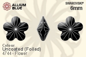 スワロフスキー Flower ファンシーストーン (4744) 6mm - カラー 裏面プラチナフォイル