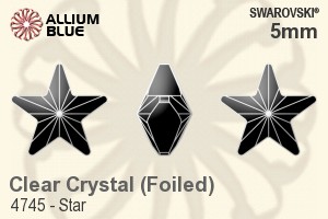 Swarovski Star Fancy Stone (4745) 5mm - Clear Crystal With Platinum Foiling - Click Image to Close
