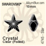 Swarovski Star Fancy Stone (4745) 10mm - Clear Crystal With Platinum Foiling