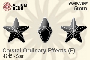 スワロフスキー Star ファンシーストーン (4745) 5mm - クリスタル エフェクト 裏面プラチナフォイル - ウインドウを閉じる