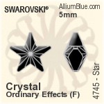 スワロフスキー Star ファンシーストーン (4745) 10mm - カラー（ハーフ　コーティング） 裏面にホイル無し