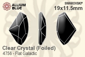 Swarovski Flat Galactic Fancy Stone (4756) 19x11.5mm - Clear Crystal With Platinum Foiling
