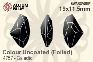 施华洛世奇 Galactic 花式石 (4757) 19x11.5mm - 颜色 白金水银底