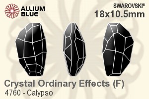 施华洛世奇 Calypso 花式石 (4760) 18x10.5mm - 白色（半涂层） 白金水银底