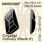 スワロフスキー De-Art Flat ファンシーストーン (4766) 28x15.5mm - クリスタル プラチナフォイル