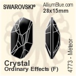 Swarovski Meteor Fancy Stone (4773) 18x9.5mm - Clear Crystal With Platinum Foiling