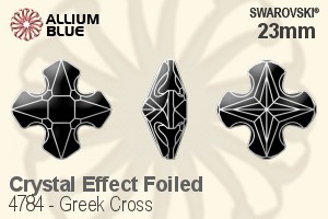 施华洛世奇 Greek Cross 花式石 (4784) 23mm - 白色（半涂层） 白金水银底
