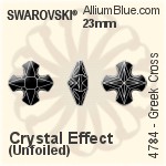 Swarovski Greek Cross Fancy Stone (4784) 14mm - Crystal Effect With Platinum Foiling