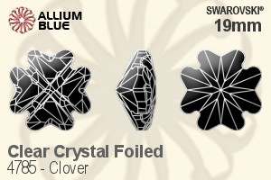 Swarovski Clover Fancy Stone (4785) 19mm - Clear Crystal With Platinum Foiling - Haga Click en la Imagen para Cerrar