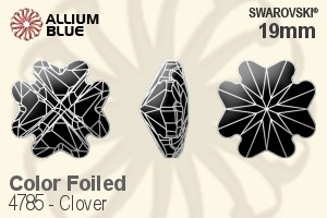 Swarovski Clover Fancy Stone (4785) 19mm - Color With Platinum Foiling - Click Image to Close